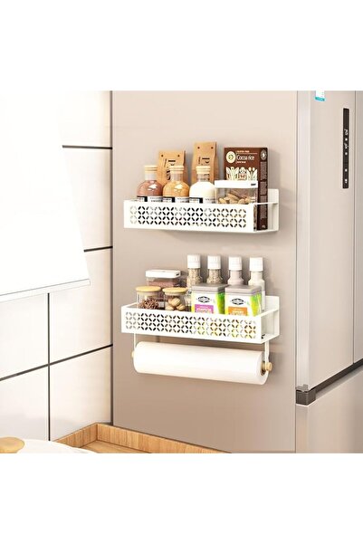 NALACAL 2 Pack Magnetic Spice Rack for Refrigerator, Magnetic Shelf Spice Rac...