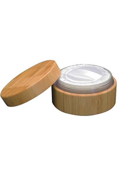DEARMAMY Empty Bamboo Powder Box 2pcs 30ml Wooden Makeup Powder Puff Holder S...