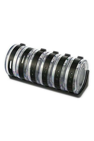 Generic 6-Piece Cylindra Spice Container Rack Set Black/Clear standard