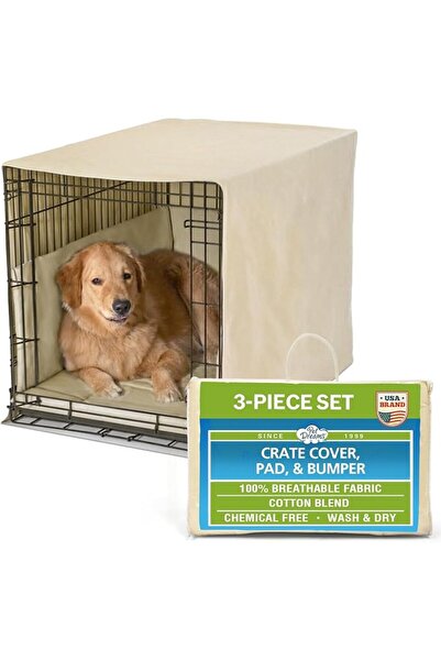 Pet Dreams 3 Piece Set- Eco Friendly Dog Crate Bedding! Crate Cover, Crate Pa...