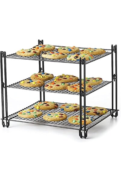 Nifty Solutions Nifty 3-Tier Cooling Rack – Non-Stick Coating, Wire Mesh Desi...
