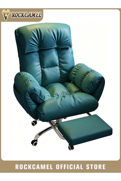 ROCKCAMEL Ergonomic Office Chair, Computer Chair With Footrest And Side Pocke...