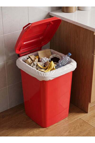 Taimi Heavy-Duty 30L Plastic Trash Can with Odor-Blocking Lid – Durable Garba...