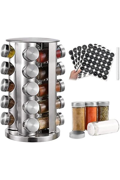Goodern Revolving Spice Rack,Rotating Spice Rack Organizer with 20 Jars Revol...