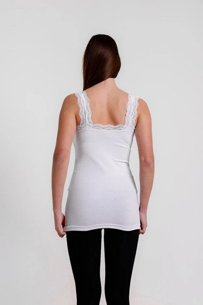 Lunamiratto Women's Strappy Undershirt 3-Pack with Lace, Cotton, Economical and Convenient Undershirt