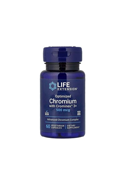 Life Extension Optimized Chromium with Crominex 3+ 500 mcg - 60 Vegetarian Ca...