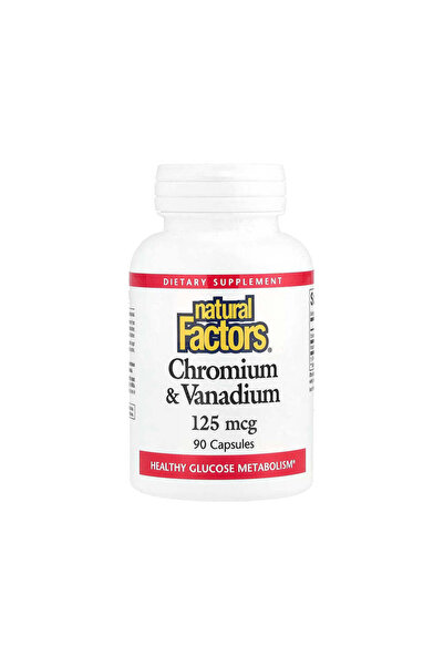Natural Factors كروم وفاناديوم 125 ميكروغرام - 90 كبسولة