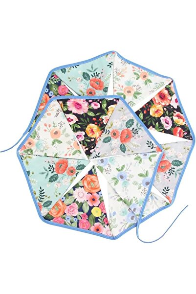 GENERAL Kichvoe Floral Bunting Banner, 12-Flag Retro Triangle Garland, Colorf...