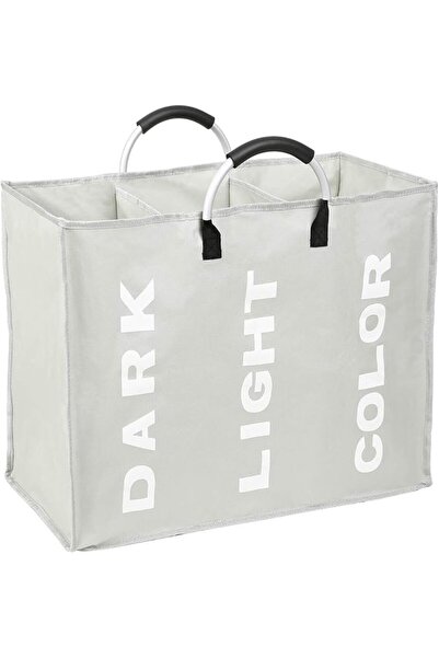 GENERAL 3 Section Foldable Laundry Bag Collapsible Laundry Hamper Durable Oxf...