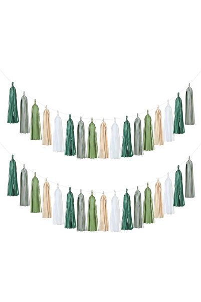 GENERAL Mefuny 25pcs Green Tissue Paper Tassels Party Tassel Garland Banner F...