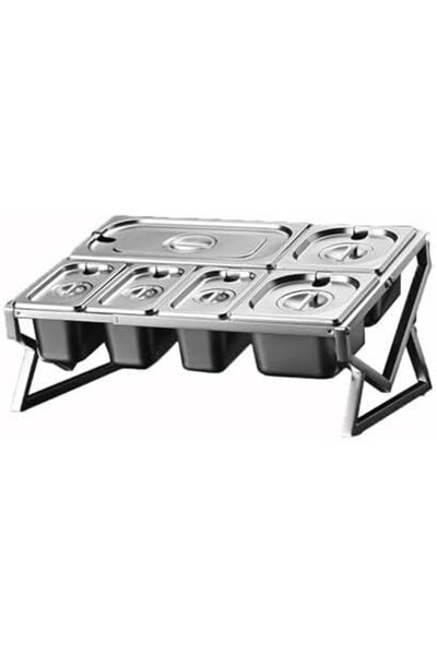 Generic Stainless Steel Spice Rack Organizer with Cover, 2 Row Compartment Co...