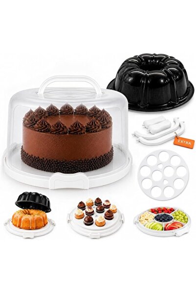 GENERAL 10in Buntz Cake Pan Nonstick Set w/ 12in Cake Carrier,Lid & Handle-La...