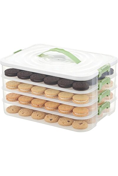 GENERAL FMOACEN 4-Tier Stackable Cookie Storage Container