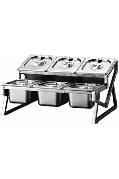 Generic Stainless Steel Spice Rack Organizer with Cover, 2 Row Compartment Co...