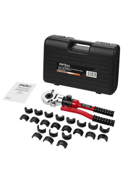 Kraft&dele Clește de sertizat țevi PEX AL PU 12T, 16-32mm, cap rotativ, 11 fălci TH U V, KD5678