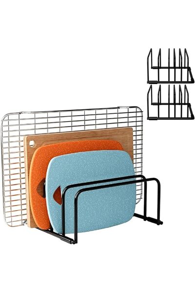 GENERAL Set of 2 Metal Chopping Board Holder, Chopping Board Stand with 5 Slo...