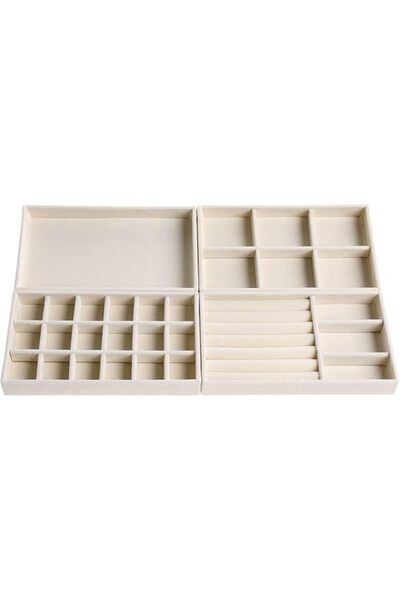 GENERAL Stackable Jewelry Organizer Tray, Velvet Jewelry Storage Drawer Inser...