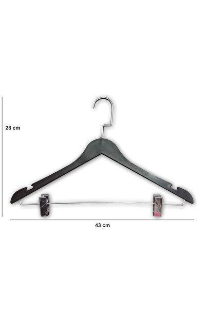 AĞIRSOY 6 Pieces of Nickel-Plated Llama Hook Skirt and Trouser Hangers 43 cm