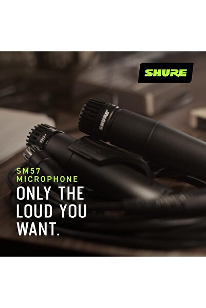 Shure SM57, Dynamic Instrument Microphone, Cardioid, Studio Ready, For Live Instrument Performance & Professional Audio Recording, Black
