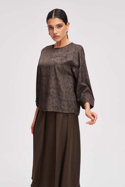 Livia Women's Patterned Three-Quarter-Sleeve Blouse