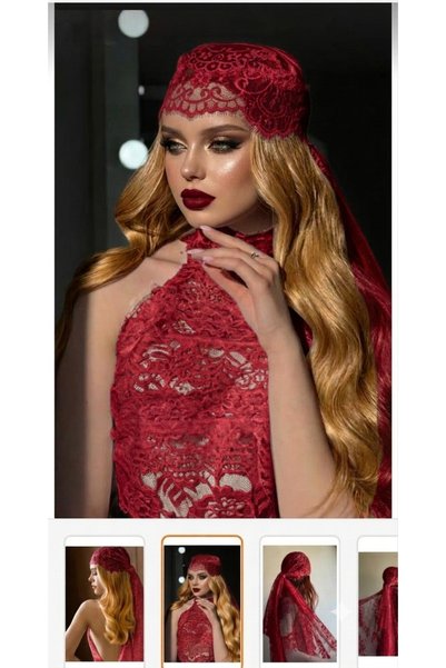 PL Red French Lace 150 cm 72 cm Wide