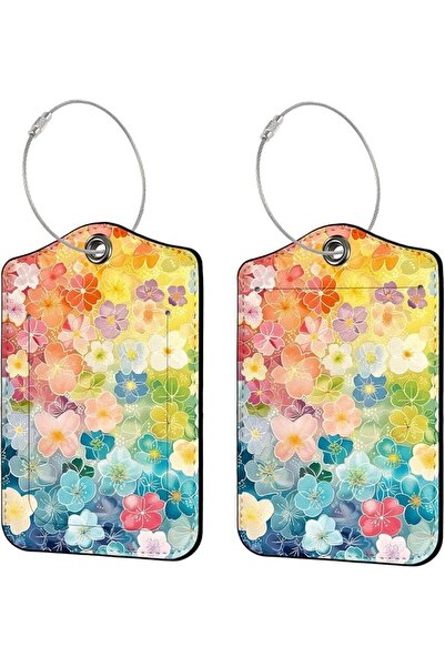 GENERAL 2 PCS Luggage Travel Tags for Suitcases,Cute PU Leather Name Tag with...