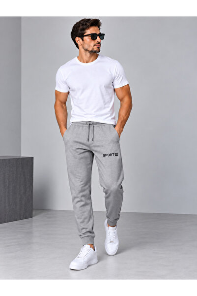 TREND ALİSSE Men's Black Sweatpants - Sports Sweatpants with Pockets and Elas...