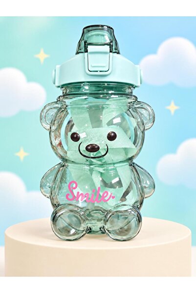 MİLANO BEAUTYS 1 L Water Bottle with Smile Teddy Bear Bpa Free Leakproof