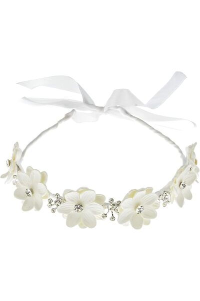 Arabest Flower Girl White Garland Hair Band,Princess Wedding Rhinestone Hair ...