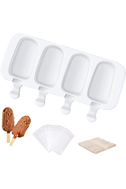 OEM Set Forma pentru inghetata pe bat cu 50 de pungi si 50 de bete din lemn, ...