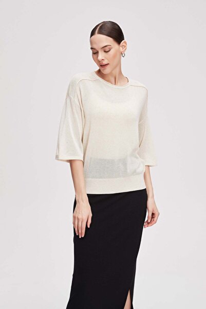 Livia Women's Longline Plain Three-Quarter-Sleeve Blouse