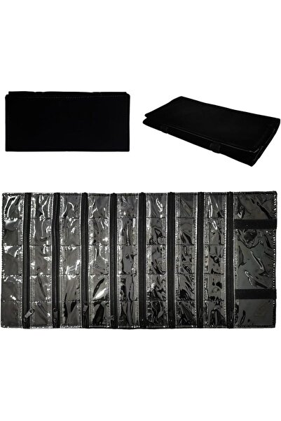 GENERAL SCILHEFT Velvet Travel Jewelry Case Roll Bag Organizer for Necklace, ...