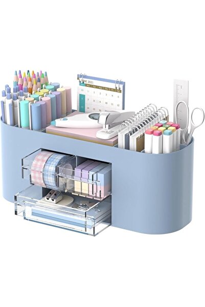 GENERAL Desk Organiser with Pen Holder, 10 Compartment Pen Organiser with 3 D...