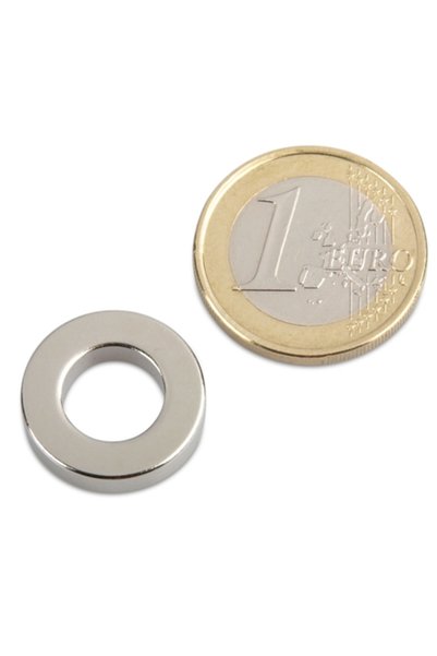 Magnitech Μαγνήτης δακτυλίου νεοδυμίου Φ18x4x15mm Δύναμη έλξης μέσω οπής 4kg