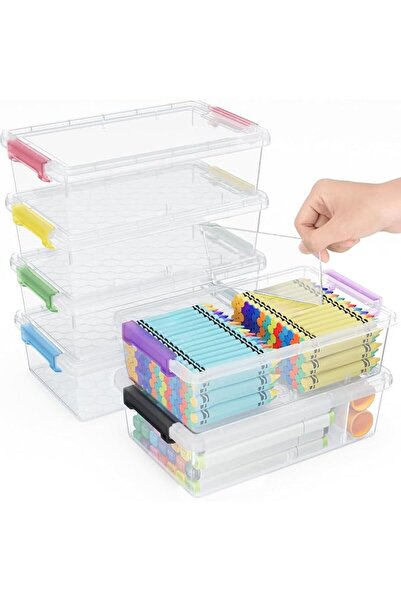GENERAL 6 Pack Extra Large Pencil Box with Removable Dividers, Thickened Plas...