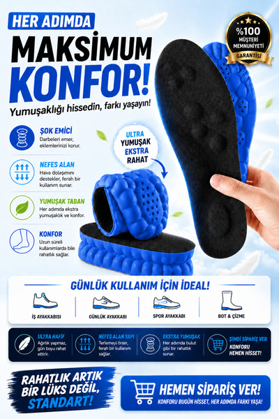 EUROSANTEX AirFlex Bulut Tabanlık Şok Emici Nefes Alan Ekstra Konfor Ayakkabı...