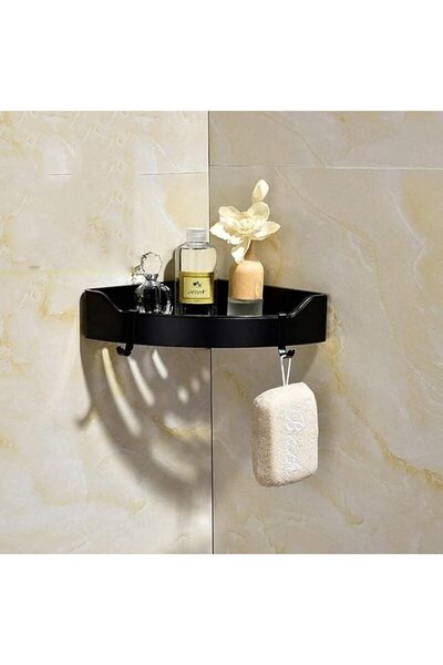 N&R With Hanging Hooks Bathroom Corner Shelf, Stainless Steel Shower Caddy Ba...