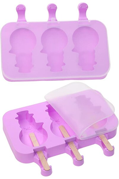 Mini Skater Mini Skittler Silicone Ice Cream Molds with Lid, 3 Cavities for D...