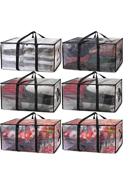 Arabest 6 Pack Oversized Storage Bags with Backpack Straps,Zippers and Handle...
