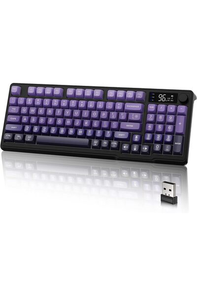Arabest M96 Wireless Gaming Keyboard,94 Keys PBT Keycaps,RGB Backlit,Bluetoot...