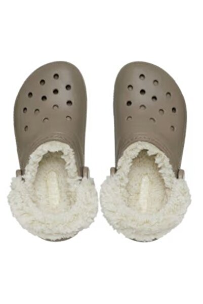 Crocs Classic Fleece Lined Clog Unisex Slippers 211396-195 Mushroom