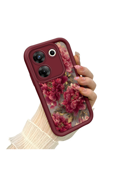 CHICASELUX Tecno Camon 20 Pro 5g Compatible Luxury Retro Peony Flower Illustr...