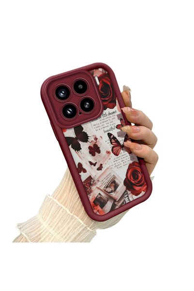 CHICASELUX Mi 15 5g Compatible Rose and Butterfly Case, Retro Collage Book Pa...