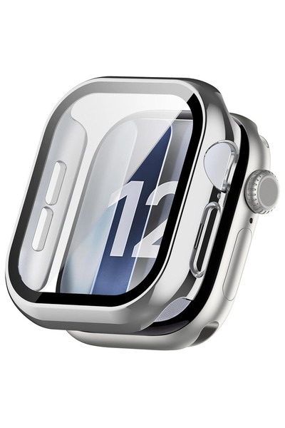 Nezih Case Apple Watch Seri 12 46mm Uyumlu Shine Parlak Ekran ve Kasa Koruyucu