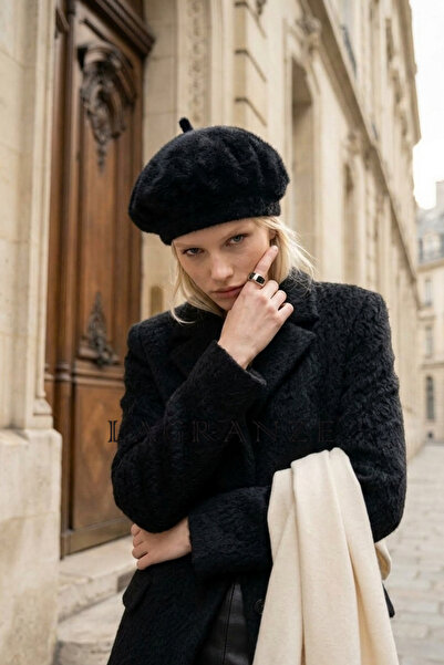 LAGRANZE Kadın Parisienne Model Peluş RESSAM Bere