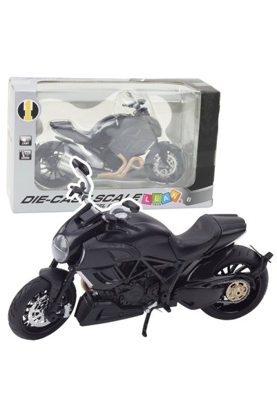 LEAN Motocicletă sport, metal, lumini, sunete, elemente aurii, negru, 1:12
