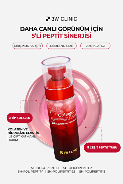 3W CLINIC 2'li Kapsül Krem+ Serum Collagen 3D Lifting Regeneration Capsule Set
