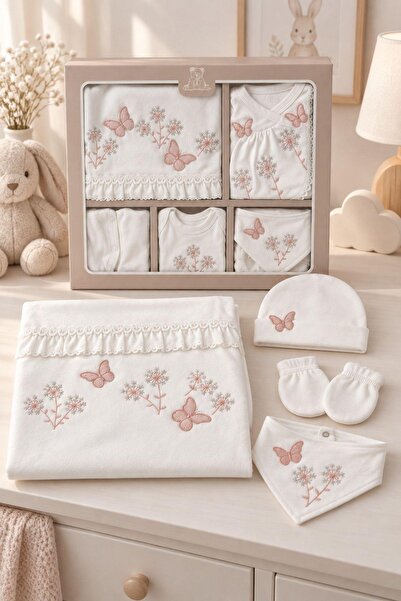 Pina Kids Baby Girl Butterfly Embroidered Newborn Hospital Release 10-Piece B...