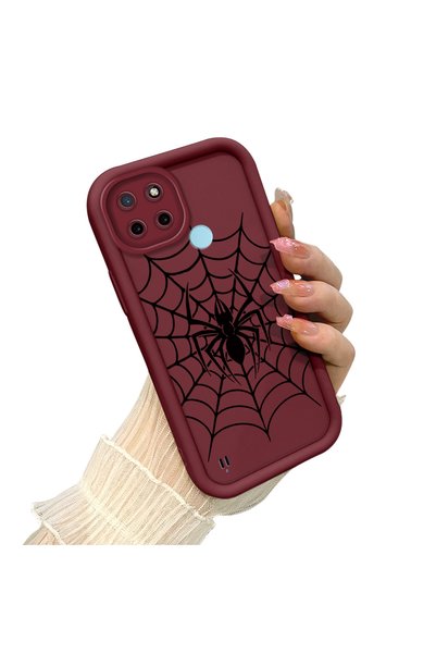 CHICASELUX حافظة مطبوعة على شكل شبكة عنكبوتية متوافقة مع Realme C21Y/C25Y، تو...