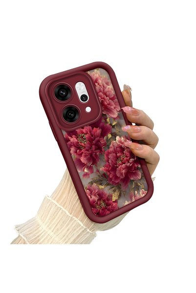 CHICASELUX Oppo Reno14 Pro Compatible Luxury Retro Peony Flower Illustration ...